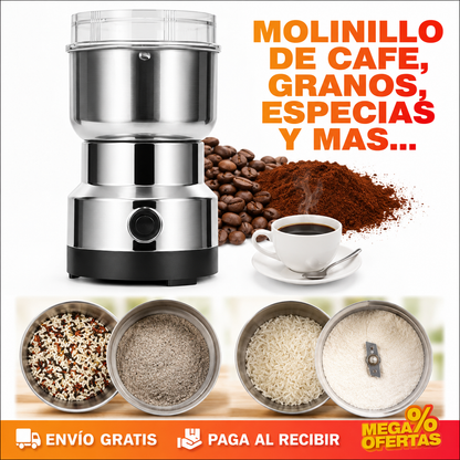 2 Trituradoras Multifuncionales Eléctricas para el Hogar – Muele Café, Granos y Especias en Segundos · 2x1